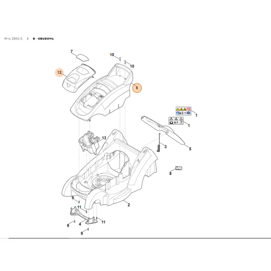 STIHL Pokrywa silnika 6320 760 2205